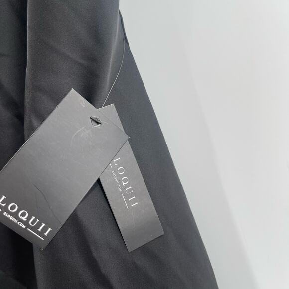 ELOQUII Dress Size 14 Satin Tube Maxi Black Cocktail Evening Formal Wedding NWT - Picture 6 of 13